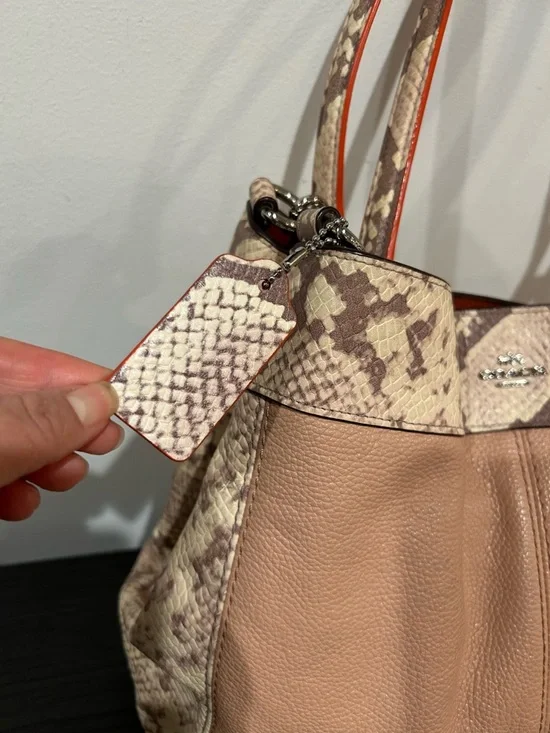 Coach Lexy SV Nude Pink Multi Snake Leather Shoulder Bag EUC - Picture 4 of 14